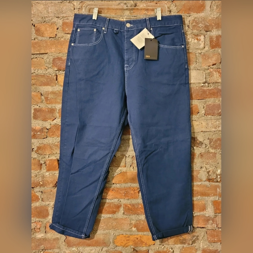 NWT ASOS SKATER FIT BAGGY BLUE TWILL WORK PANTS 36 x 32